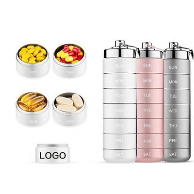 Aluminum Alloy Seven Days Pill Box Pill Case